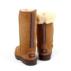 UGG Ultra Tall  5245 Shearling Sheepskin Tasman Braid Boots New Zealand Sz w10